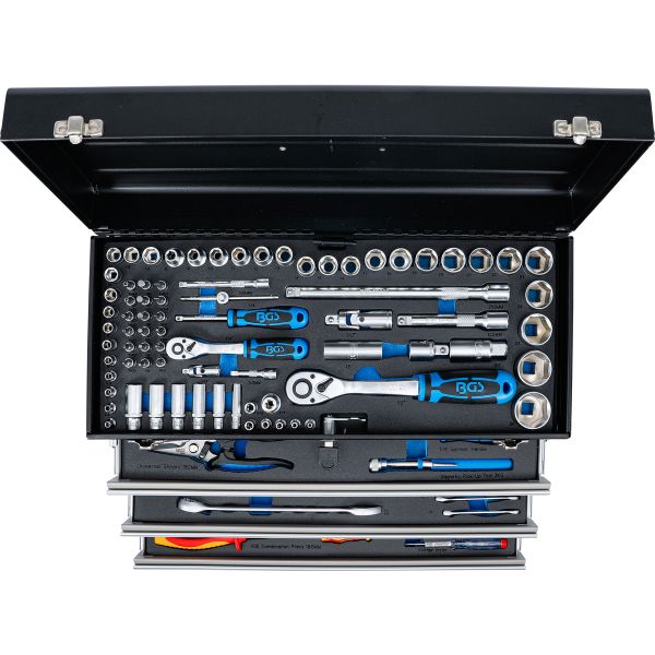 Electricians-Metal Workshop Tool Case | 3 Drawers | with 147 Tools