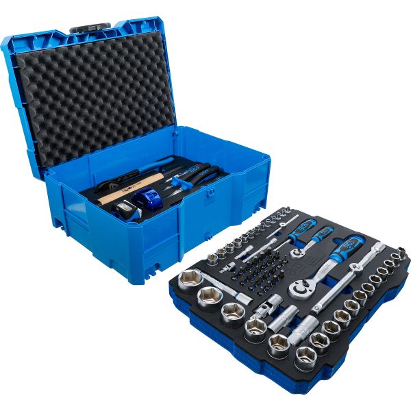 Socket, Hammer, Pliers, Screwdriver Set | 6.3 mm (1/4") / 12.5 mm (1/2") | BGS systainer® | 77 pcs.