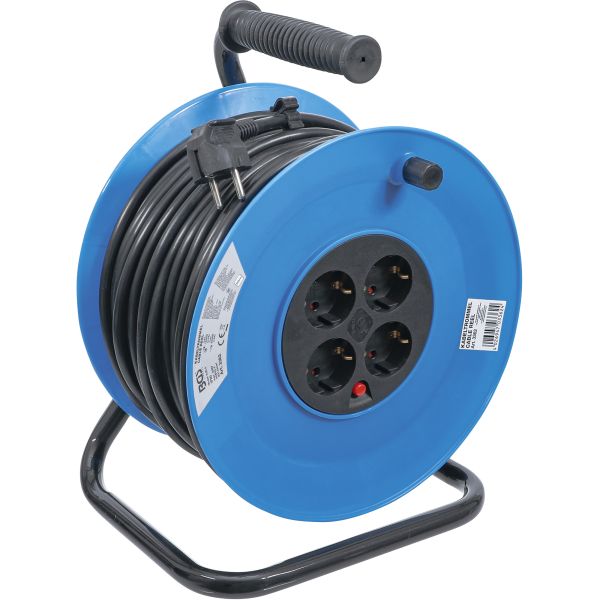 Cable Reel | 50 m | 3 x 1,5 mm² | 4 Socket Outlets | IP 20 | 3000 W
