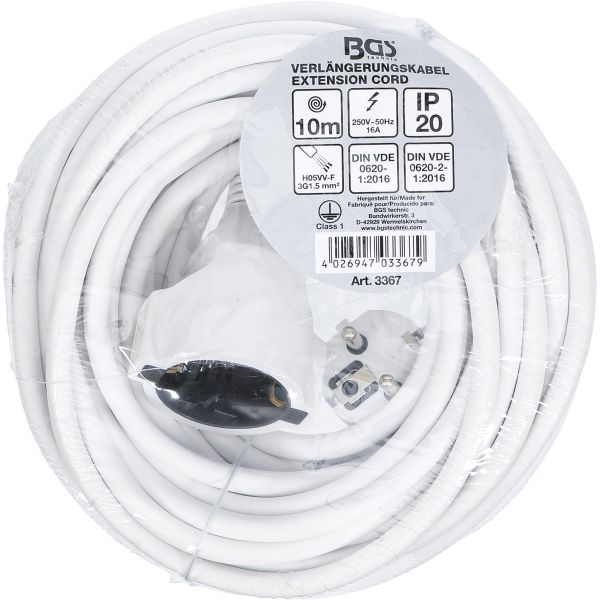 Câble de rallonge | 10 m | 3 x 1,5 mm² | IP 20