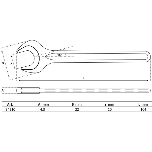 Einmaulschlüssel | DIN 894 | SW 10 mm