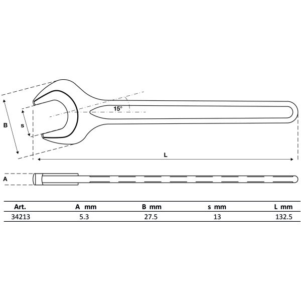 Einmaulschlüssel | DIN 894 | SW 13 mm