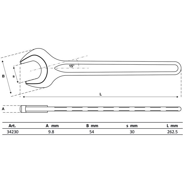 Einmaulschlüssel | DIN 894 | SW 30 mm