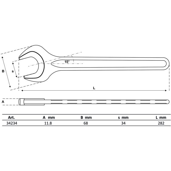 Einmaulschlüssel | DIN 894 | SW 34 mm