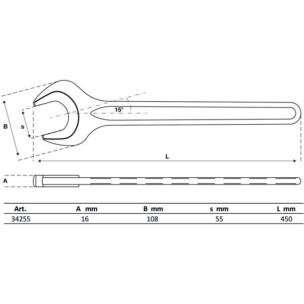 Einmaulschlüssel | DIN 894 | SW 55 mm