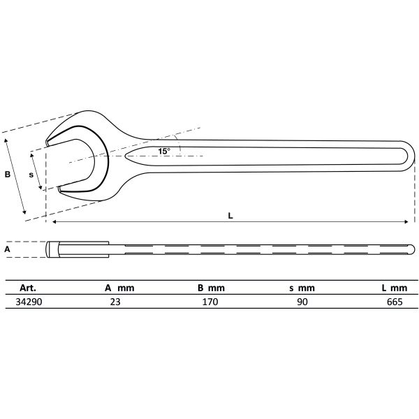 Einmaulschlüssel | DIN 894 | SW 90 mm