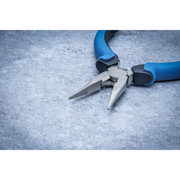 Electronic Long Nose Pliers | straight | spring loaded | 130 mm