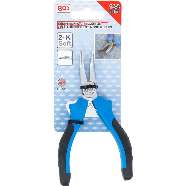 Electronic Long Nose Pliers | bent | spring loaded | 138 mm