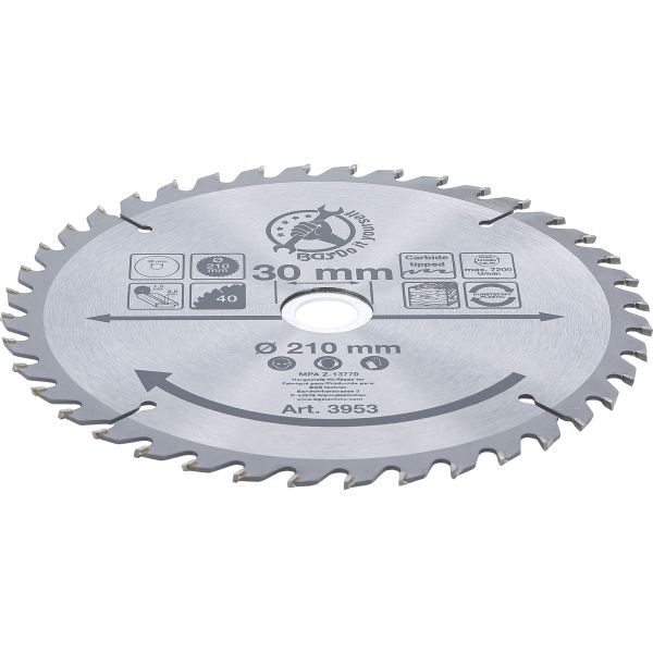 Carbide Tipped Circular Saw Blade | Ø 210 x 30 x 2.6 mm | 40 teeth