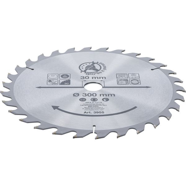 Carbide Tipped Circular Saw Blade | Ø 300 x 30 x 3.2 mm | 30 teeth