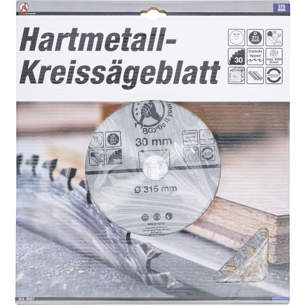 Hartmetall-Kreissägeblatt | Ø 315 x 30 x 3,0 mm | 30 Zähne