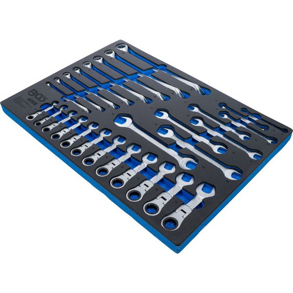 Tool Tray 3/3: Double Open End Spanner, Double Ring Spanner, Ratchet Wrench | adjustable | 28 pcs.