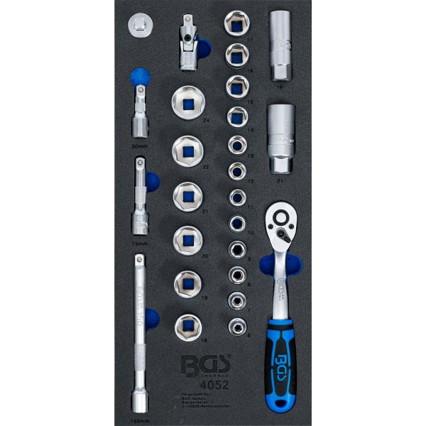 Tool Tray 1/3: Socket Set | 10 mm (3/8 ") | 26 pcs.