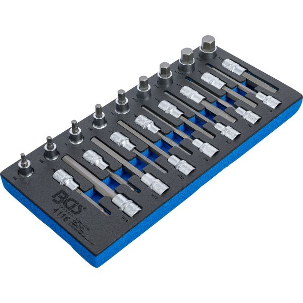 Tool Tray 1/3: Bit Socket Set | 12.5 mm (1/2") | Internal Hexagon | 24 pcs.