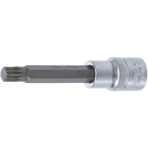 Bit Socket | length 100 mm | 12.5 mm (1/2") Drive | Spline (for XZN) | M10