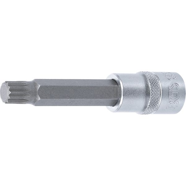 Bit Socket | length 100 mm | 12.5 mm (1/2") Drive | Spline (for XZN) | M12