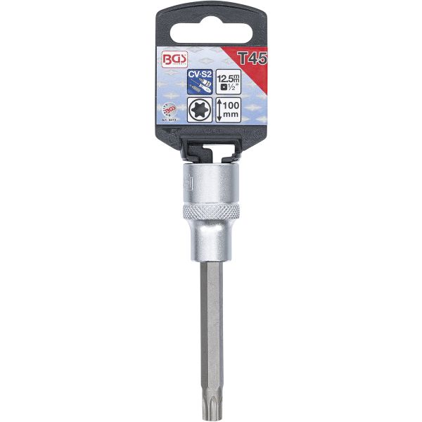 Douille à embouts | longueur 100 mm | 12,5 mm (1/2") | profil T (pour Torx) T45