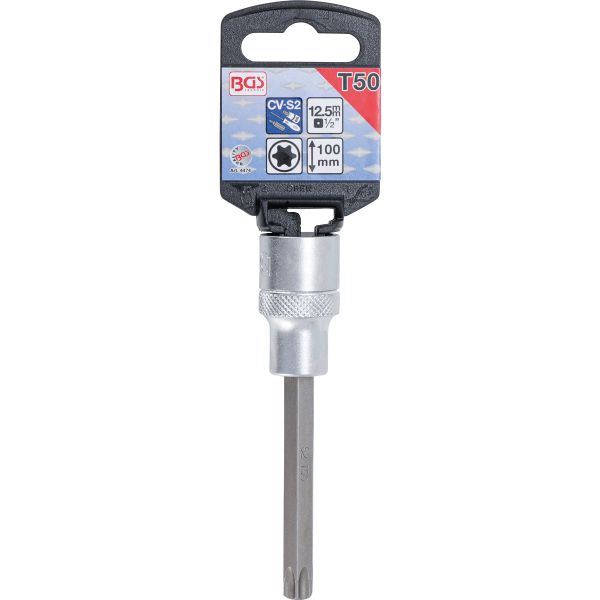 Douille à embouts | longueur 100 mm | 12,5 mm (1/2") | profil T (pour Torx) T50