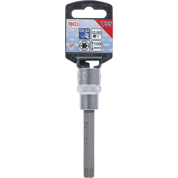 Douille à embouts | longueur 100 mm | 12,5 mm (1/2") | profil T (pour Torx) T55