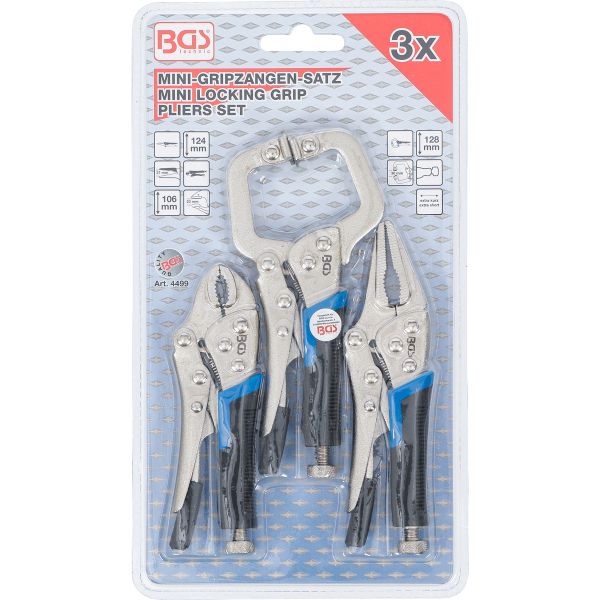 Mini Locking Grip Pliers Set | 3 pcs.