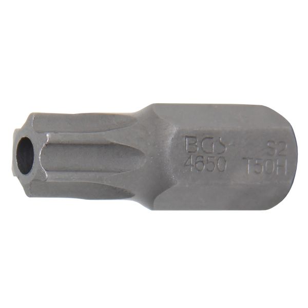 Bit | Länge 30 mm | Antrieb Außensechskant 10 mm (3/8") | T-Profil (für Torx) mit Bohrung T50