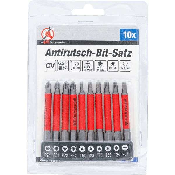 Anti-Slip Bit Set | magnetic | 70 mm | 10 pcs.