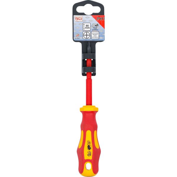 VDE Screwdriver | Cross Slot PH1 | Blade Length 80 mm