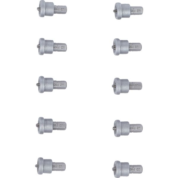 Jeu d’embouts avec butée de profondeur | pour plaques de carton-plâtre | hexagone mâle 6,3 mm (1/4") | cruciforme PH2 | 10 pièces