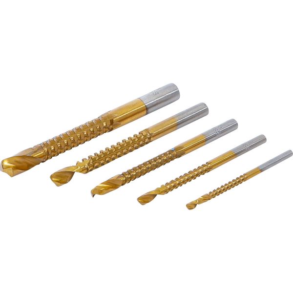 HSS Milling Drill Set | titanium coated | 3 - 8 mm | 5 pcs.