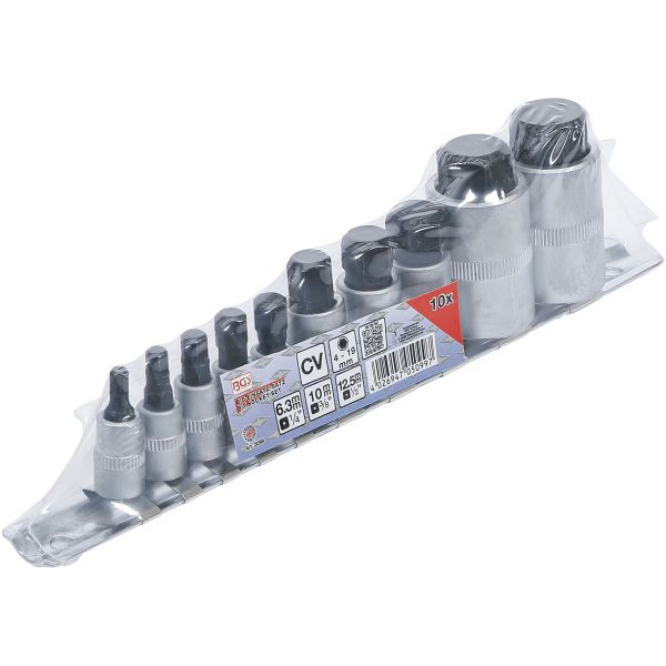 Bit Socket Set | extra short | internal Hexagon 4 - 19 mm | 10 pcs.