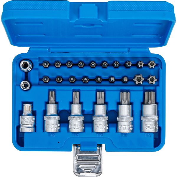 Bit and Bit Socket Assortment | 12.5 mm (1/2") Drive | T-Star (for Torx) | 27 pcs.