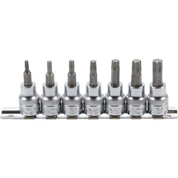 Bit Socket Set | 10 mm (3/8") Drive | T-Star (for Torx) T15 - T50 | 7 pcs.