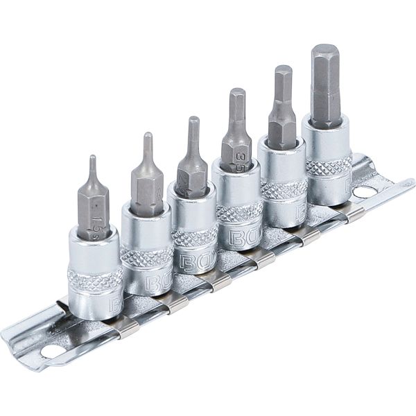 Bit Socket Set | 6.3 mm (1/4") Drive | internal Hexagon 1.5 - 6 mm | 6 pcs.