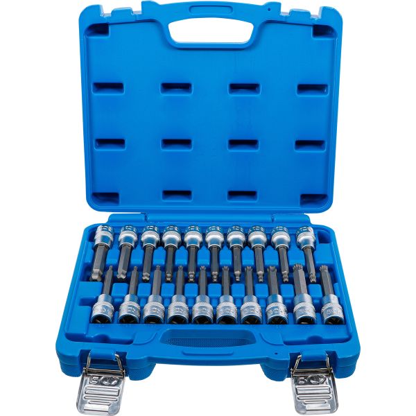 Jeu de douilles à embouts | 12,5 mm (1/2") | Six pans femelle, profil T (pour Torx), polygone femelle (pour XZN) avec tête sphérique | 20 pièces