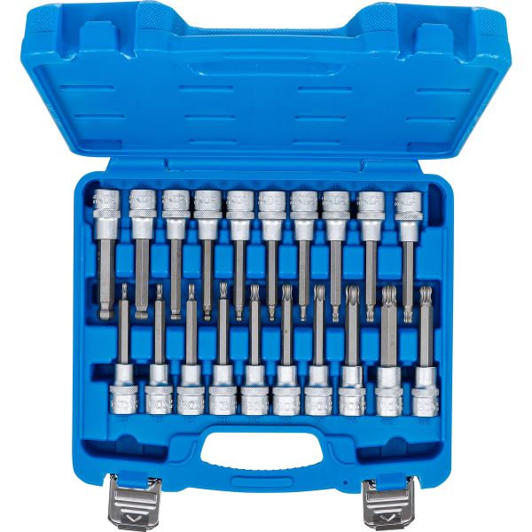 Bit Socket Set | 12.5 mm (1/2") Drive | Internal Hexagon, T-Star (for Torx), Spline (for XZN) with Ball Head | 20 pcs.