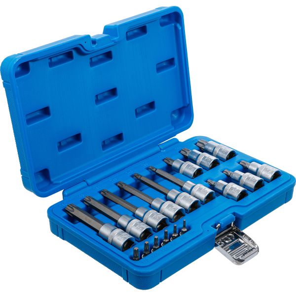 Bit Socket Set | 6.3 mm (1/4") / 12.5 mm (1/2") Drive | T-Star (for Torx) | 18 pcs.