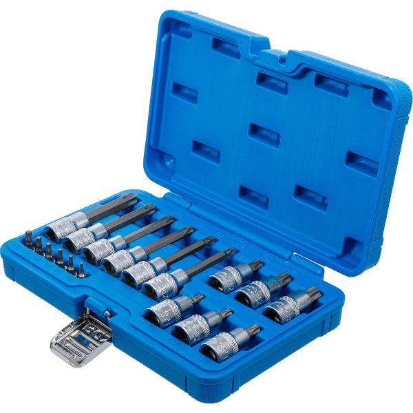 Bit Socket Set | 6.3 mm (1/4") / 12.5 mm (1/2") Drive | T-Star (for Torx) | 18 pcs.