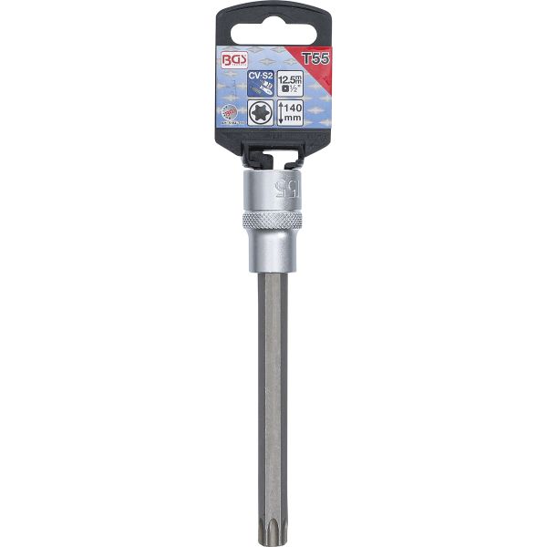 Punta de vaso | longitud 140 mm | entrada 12,5 mm (1/2") | perfil en T (para Torx) T55