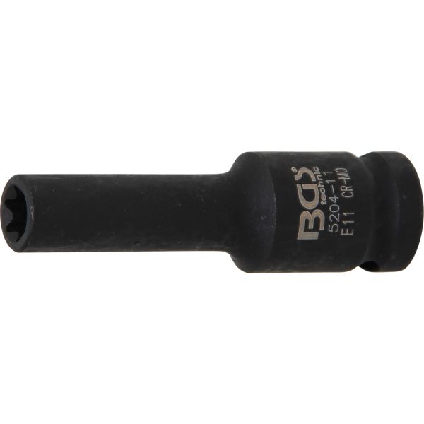 Llave de vaso de impacto E-Torx, larga | entrada 12,5 mm (1/2") | E11