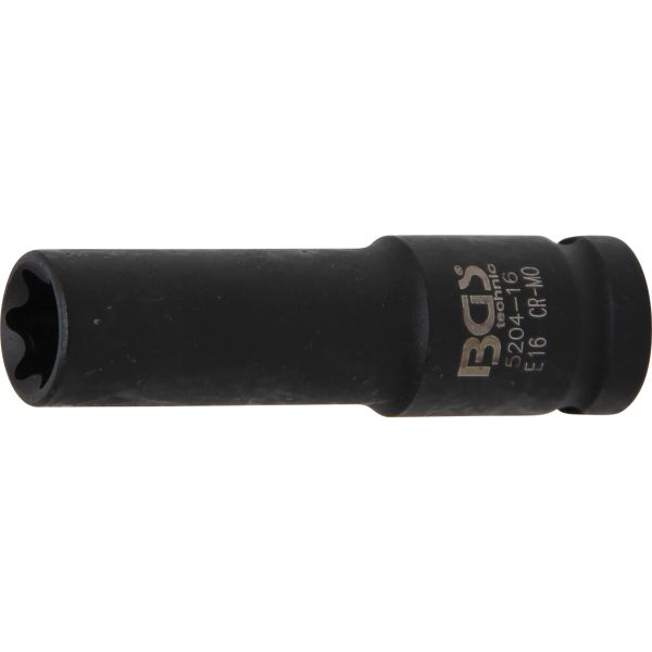 Impact Socket E-Type, deep | 12.5 mm (1/2") Drive | E16