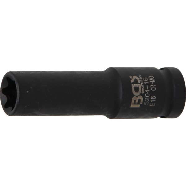 Llave de vaso de impacto E-Torx, larga | entrada 12,5 mm (1/2") | E16