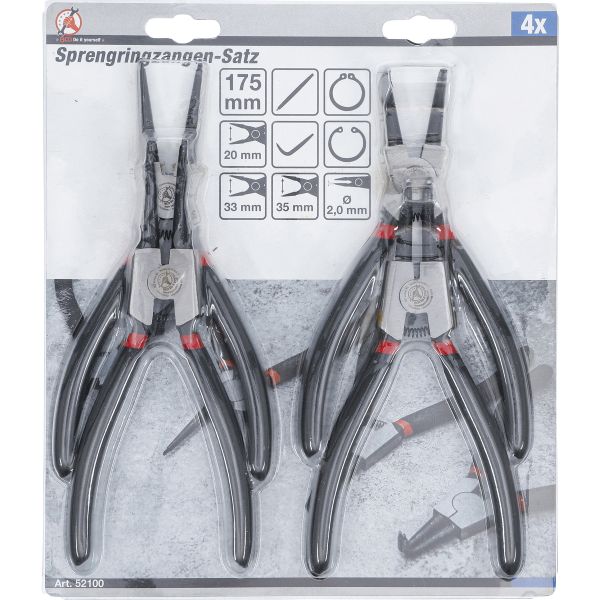 Circlip Pliers Set | 175 mm | 4 pcs.