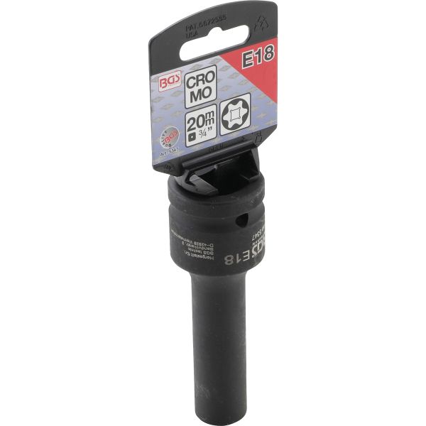 Llave de vaso de impacto E-Torx, larga | entrada 20 mm (3/4") | E18