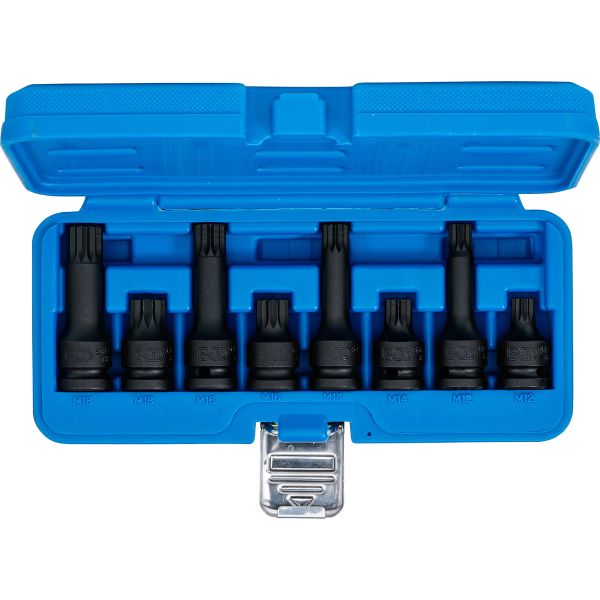 Impact Bit Socket Set | 12.5 mm (1/2") Drive | Spline (for XZN) M12 - M18 | 8 pcs.