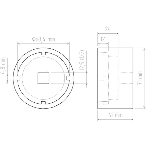 Llave de vaso almenada | muescas interiores | para Ford Transit con ejes tipo 34