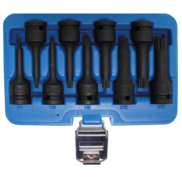 Impact Bit Socket Set | 12.5 mm (1/2") Drive | Spline (for XZN) M4 - M16 | 9 pcs.