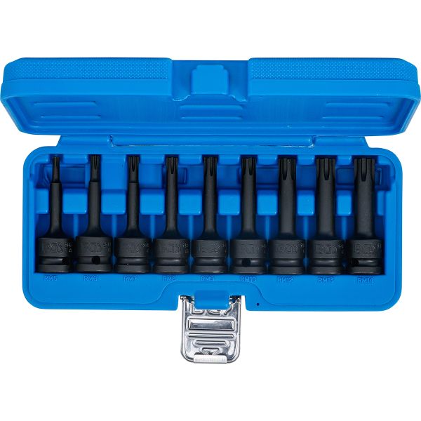 Impact Bit Socket Set | 12.5 mm (1/2") Drive | Spline (for Ribe) M5 - M14 | 9 pcs.