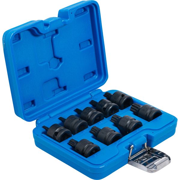 Impact bit Socket Set | 12.5 mm (1/2") Drive | Spline (for XZN) M4 - M16 | 9 pcs.