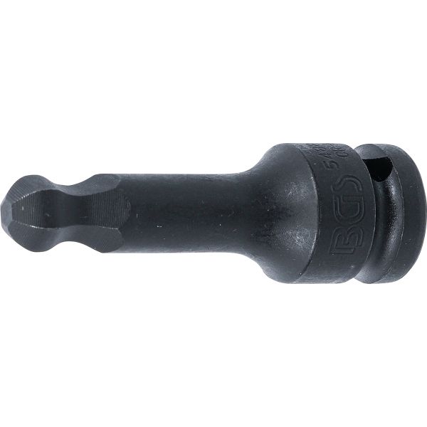 Impact Bit Socket | length 75 mm | 12.5 mm (1/2") Drive | internal Hexagon with Ball Head 12 mm
