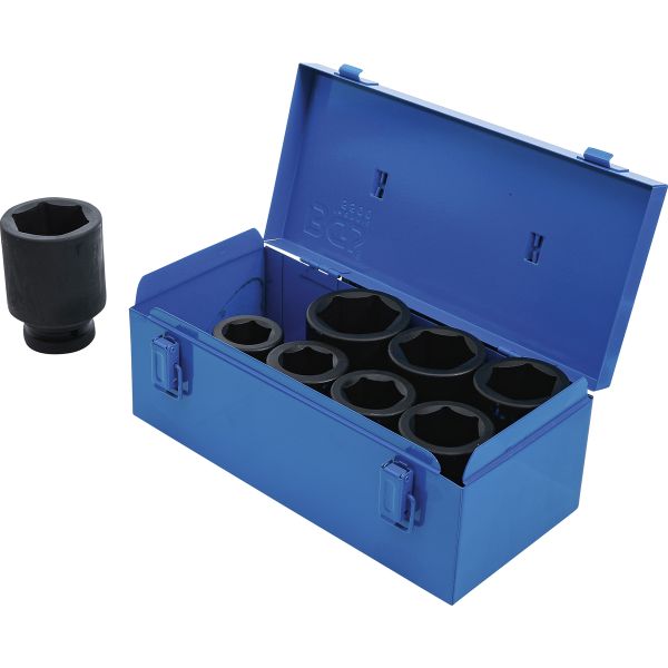 Impact Socket Set, Hexagon, deep | 25 mm (1") Drive | 27 - 50 mm | 8 pcs.